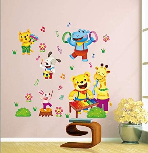 Removable Cartoon Animal Park Children Bedroom, Living Room Glass Wallpaper Stickers