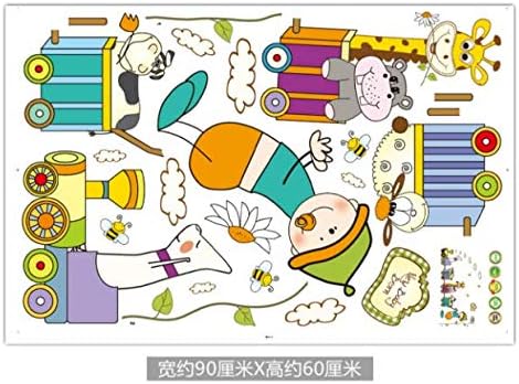 Animal Trains Kids Wall Decals Wall Stickers Peel and Stick Removable Wall Stickers for Kids Nursery Bedroom Living Room abc1034
