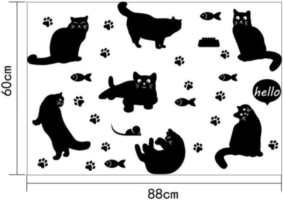 Cartoon Lovely Black Cat Silhouette Wall Sticker Home Decor Kids Room Stairway Corridor Decoration Mural Combination Stickers