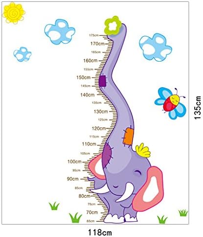 Ufingo Cartoon Elephant Height Chart Decals, Children's Room Nursery Removable Wall Stickers Murals