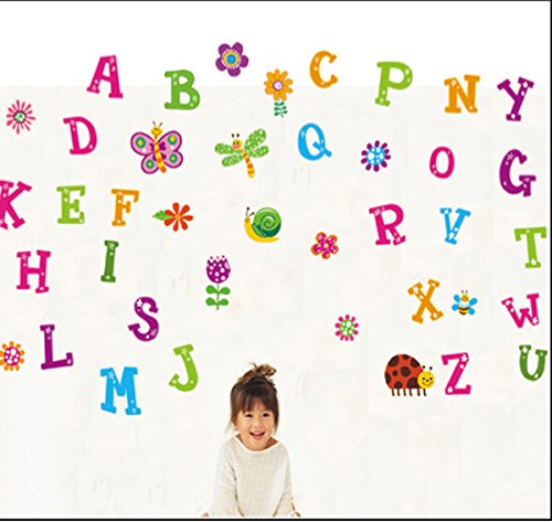 Ampire 150 cm Wall Stickers Colourful Alphabets for Kids Room Decor Self Adhesive Sticker (Pack of 1)