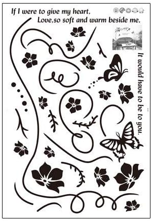 Butterfly Wall Sticker Black Vinyl Wall Art Floral Wall Paper PVC Removeable Wall Decor AY-817