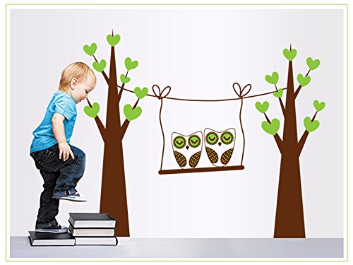 Wall Stickers Swinging owl Tree AY9018