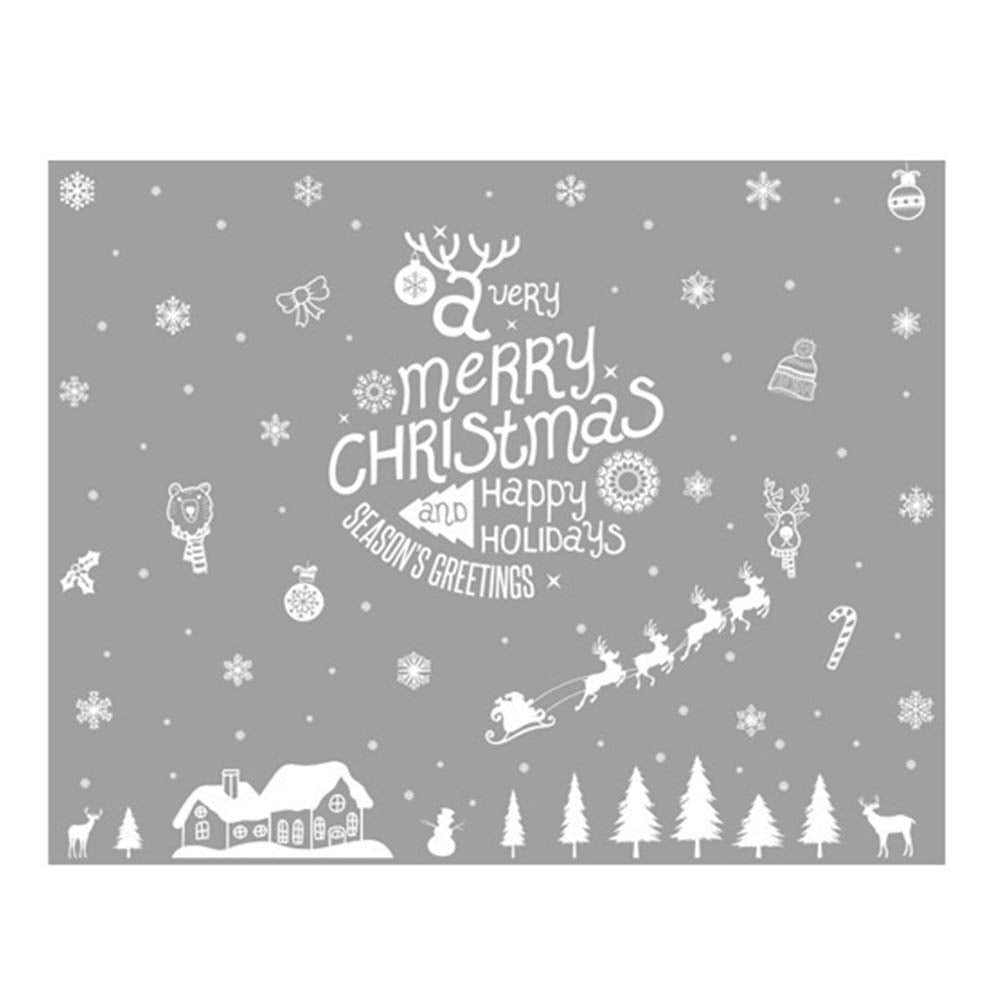Xl 832 Christmas Homye 1PCS Merry Christmas Decoration Christmas Elk Snow House Snowflake Joyful Patterns Wall Stickers