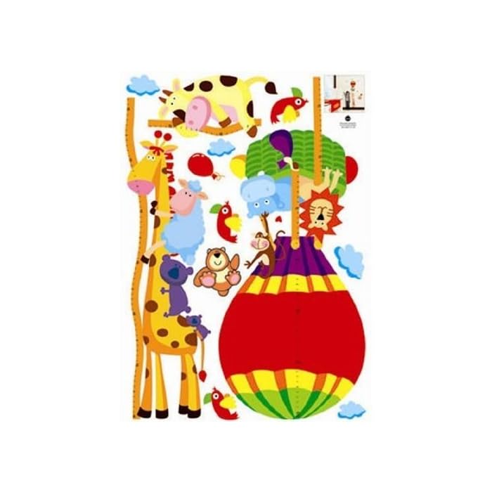 Dm570130 Colourfulworld Balloon & Animal Growth Chart, tape measure height chart wall stickers sheet 50 x 70 cm