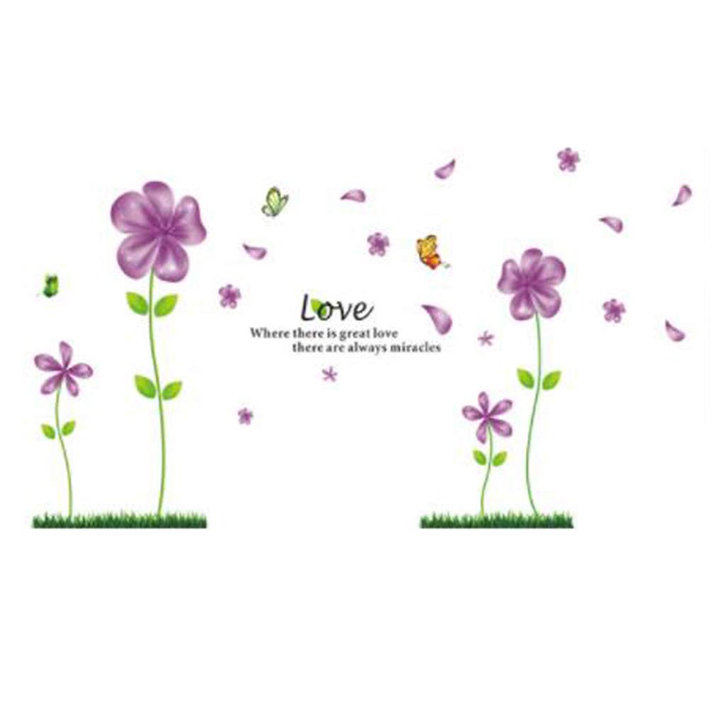 Ay650b Wall Decal Love Flowers Butterflies English Letters Home Sticker Paper Removable Living Dinning Room Bedroom Art Picture Murals DIY Stick Girls Boys Kids Nursery Baby Decoration