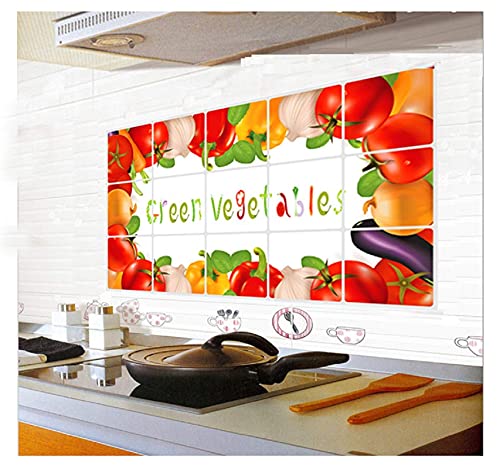 Adhesivo extraíble a prueba de aceite de cocina de Jaamso Royals, resistente al calor, resistente al agua, para azulejos de aluminio (verde vegetal