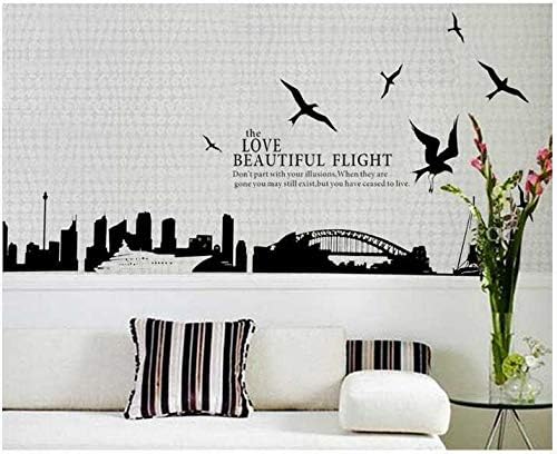 DIY Removable City Silhouette Wall Stickers For Living Room Bedroom Study Room Home Decor - Beautiful Flight Of Sydney