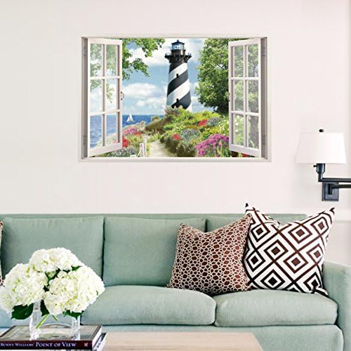NC5070- 8 Room Bedroom Entrance Window Fake TV Background Wall Stickers