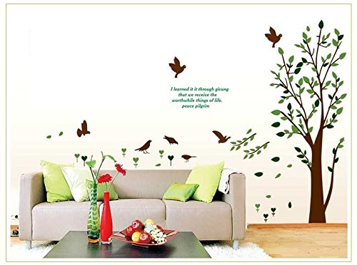 Asmi collection PVC Wall Stickers Royal Tree Birds XY1005