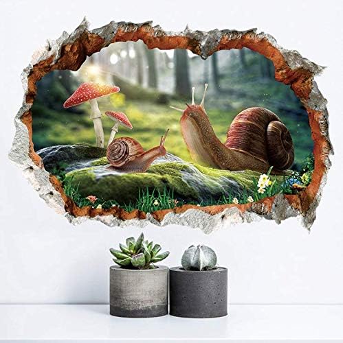 3D solid wall breaking snail home decoration sticker PVC waterproof creative wall stickers XH6244
