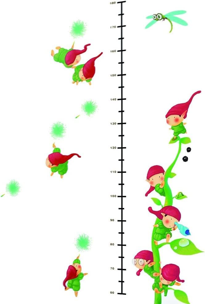 Ccd007 height chart wall sticker,kids wall stickers, Cartoon Green Vines Wall Stickers for Kids Room Nursery Decor Background Removable Children's Height Measuremnt Growth Chart