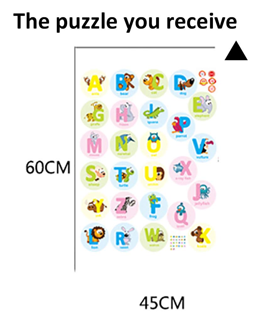 AM6026 ChezMax DIY Animal Alphabet ABC Wall Decals Wall Stickers Removable Educational Letters Mural Decor for Kids Nursery Bedroom Living Room