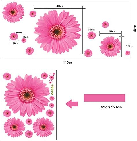 Wall Sticker Pink Daisy Flowers Ays6015