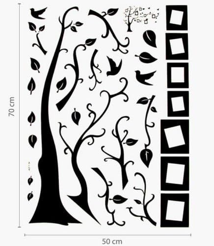 Adhesivo decorativo para pared, marco de fotos de piture familiar extraíble, decoración de árbol con cita de árbol, calcomanías de PVC para habitación de niños, oficina, sala de estar, dormitorio