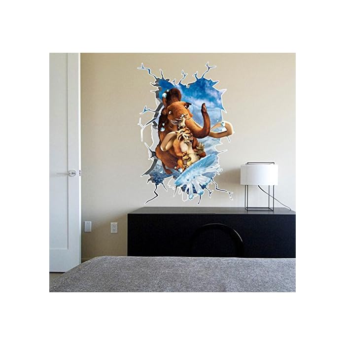 Cartoon Ice Age 3D Wall Decals, Children's Room Nursery Removable Wall Stickers ay9254