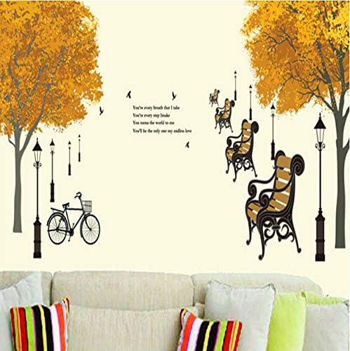 Park Roadside Tree, Chair, Street Lamp Decoration Stickers DF5073size60x90