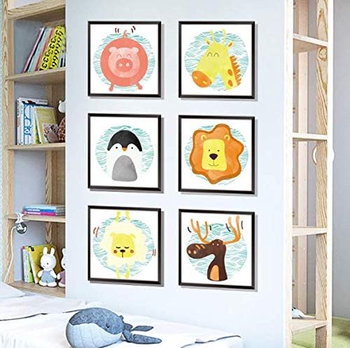 Cute Cartoon Animal Portrait Wall Sticker Animal Wall Sticker for Home Living Room Decoration xl8321