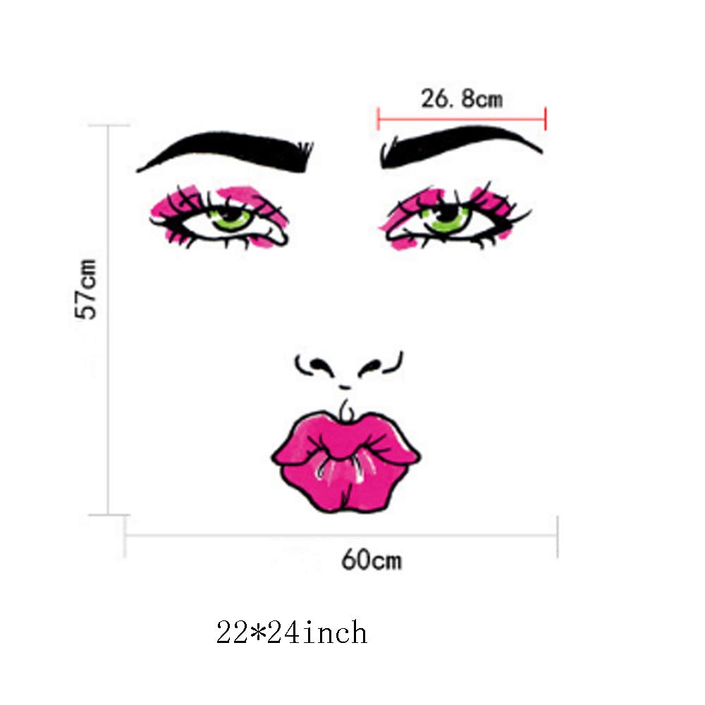 fashionbeautybuy Baby Boy's Lips Woman Kiss Eyebrows Eyes Nose Wall Sticker Decal One Size Colorful