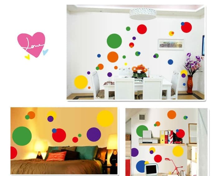 AY7158 COLORFUL CIRCLE WALLSTICKER