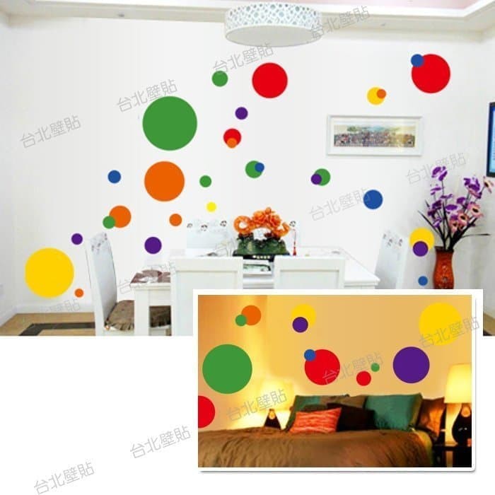 AY7158 COLORFUL CIRCLE WALLSTICKER