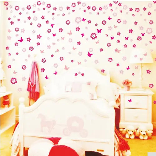 Flowers DIY Wall Decals for Kids Rooms Baby Bedroom Wall Stickers Living Room Art Decals Home Decoration Furniture Stick