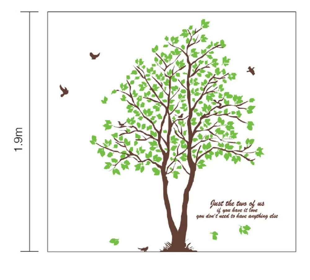 Green Trees and Birds Living Room Home Decoration Wall Stickers on the Wall ay698b Size: 60x90