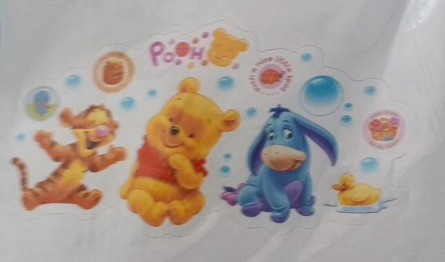 3D Baby Bear cartoon Winnie Pooh HOME bedroom decals wall stickers for kids rooms wall decals nursery party supply gifts poster HL6850 Size 60x90 cm
