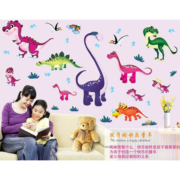 abc1045 Wall Stickers Children Room Home Decor Dinosaur Vinyl Kids Room Decal Baby Nursery Decor