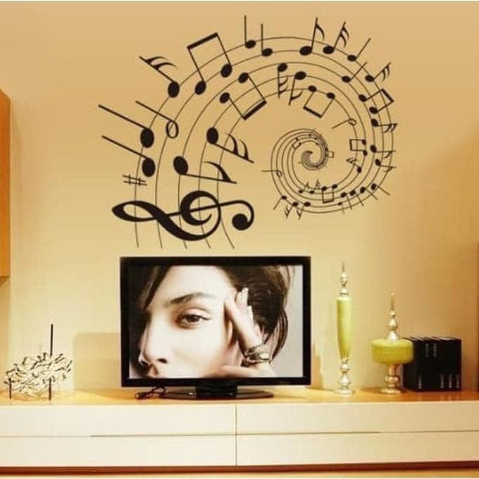 Wall Sticker Transparan / Stiker Dinding Music Note II AY9164