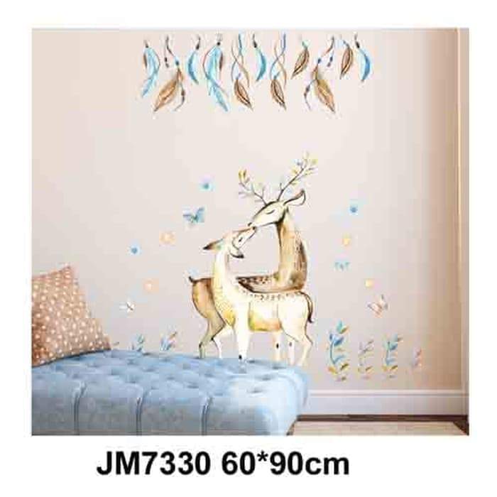 Elk Couple Bedroom Living room Wedding Party Decoration Eco-friendly Removable Wall Stickers jm7330 Decals Waterproof Wall Poster Mural