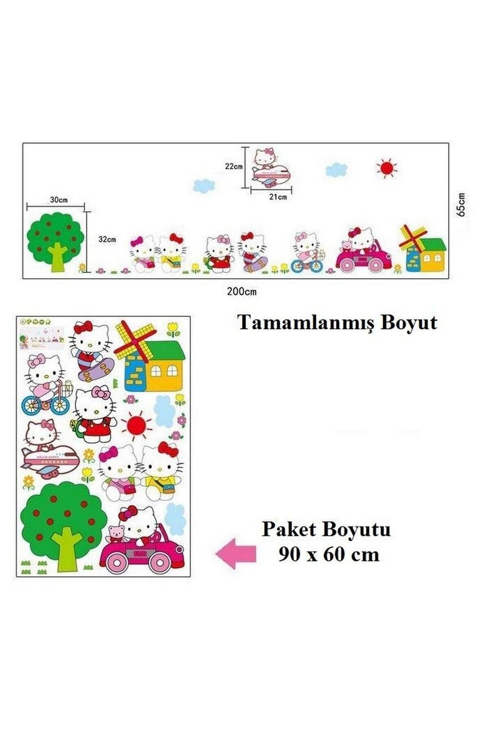 Hello Kitty Wall Sticker Kids Room Decoration Gift Self Adhesive Wall Decor