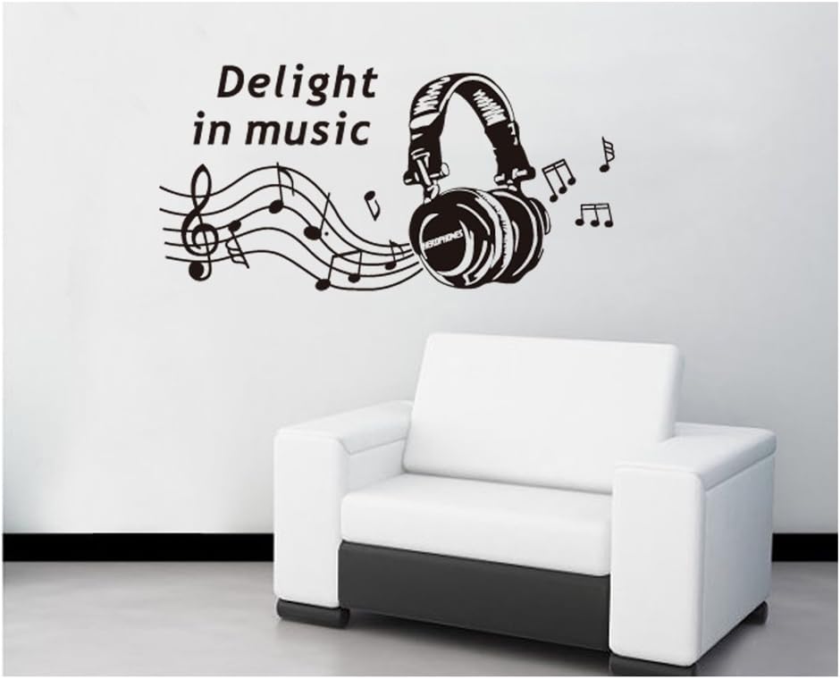 Jm8265 Generic Home Earphone Note Print Water Resistant Wall Sticker DIY Wallpaper