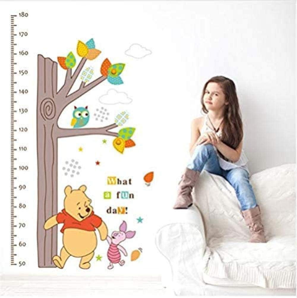 Child Height Measurement Growth Chart Tree Winnie the Pooh Owl Wall Sticker Living Room Kids Bedroom Home Decor Wall Stickers