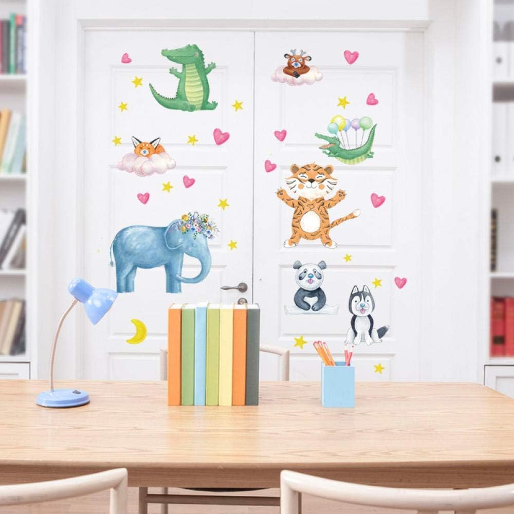 Cartoon Animal Living Room Children Kids Bedroom Nursery Kindergarten Removable Door Wall Stickers Poster Decal Decor Mural