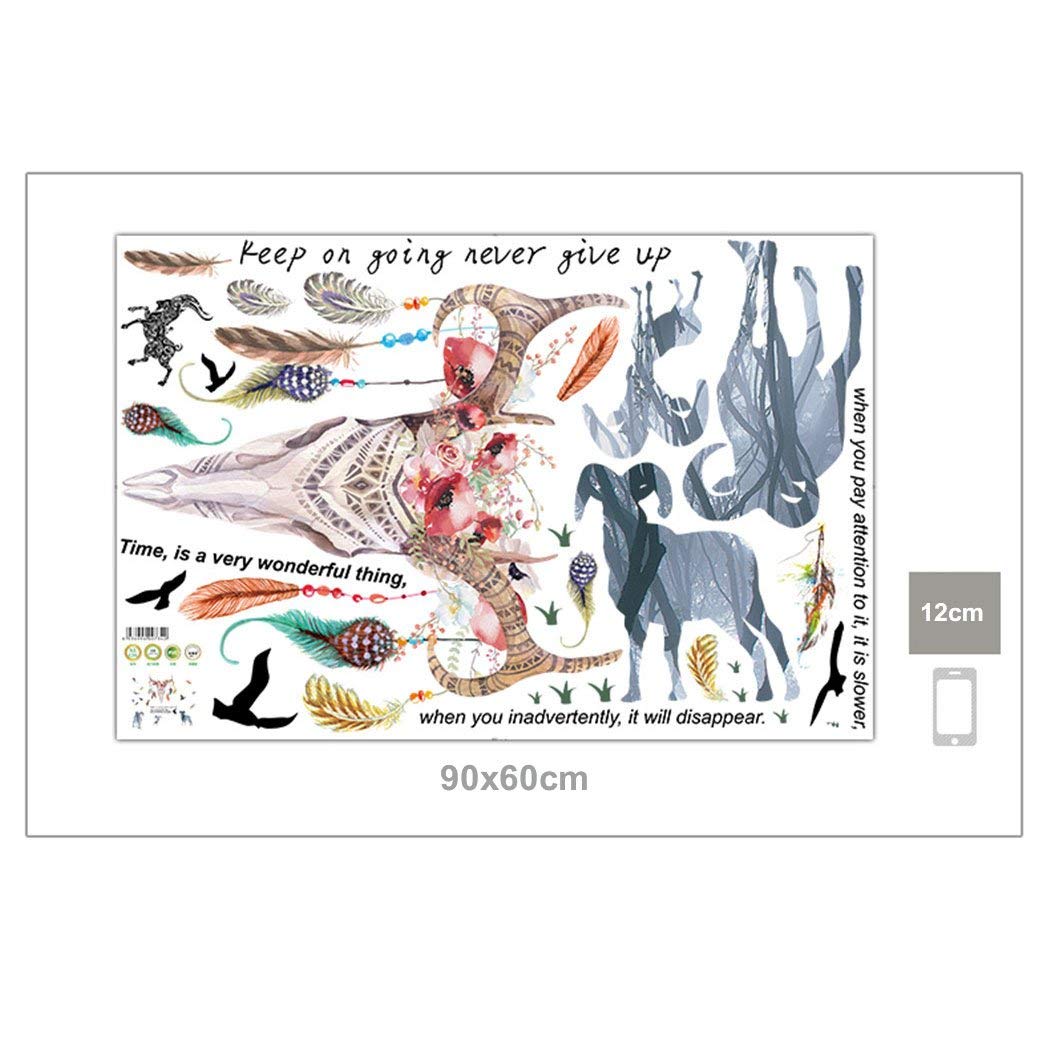 Imported Wall Sticker Decor Sticker Removable DIY Goat Head Wall Decal fo Decor One Size