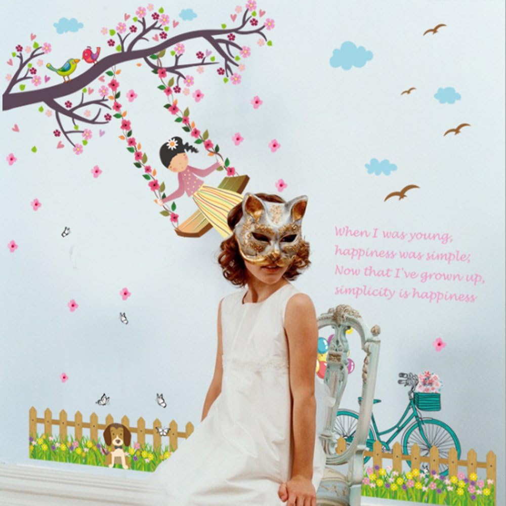 Butterfly Flowers Trees Cartoon Animals Wall Stickers