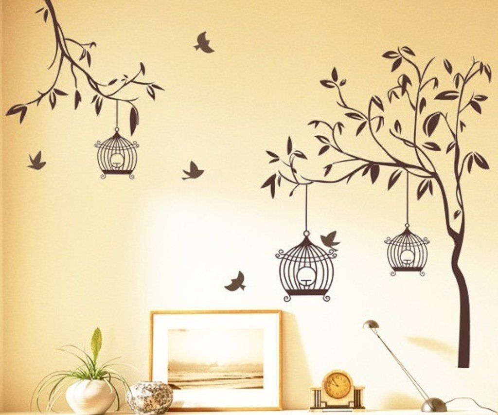 Birds Cage Wall Sticker (AY9039)