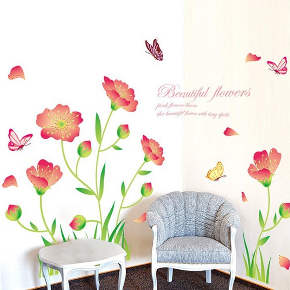 BEST OF BEST Beautiful Flower Grass Butterfly Wall Sticker XL8163