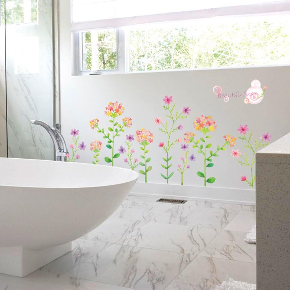 Sk9053 Small Flowers Kick Line Wall Sticker
