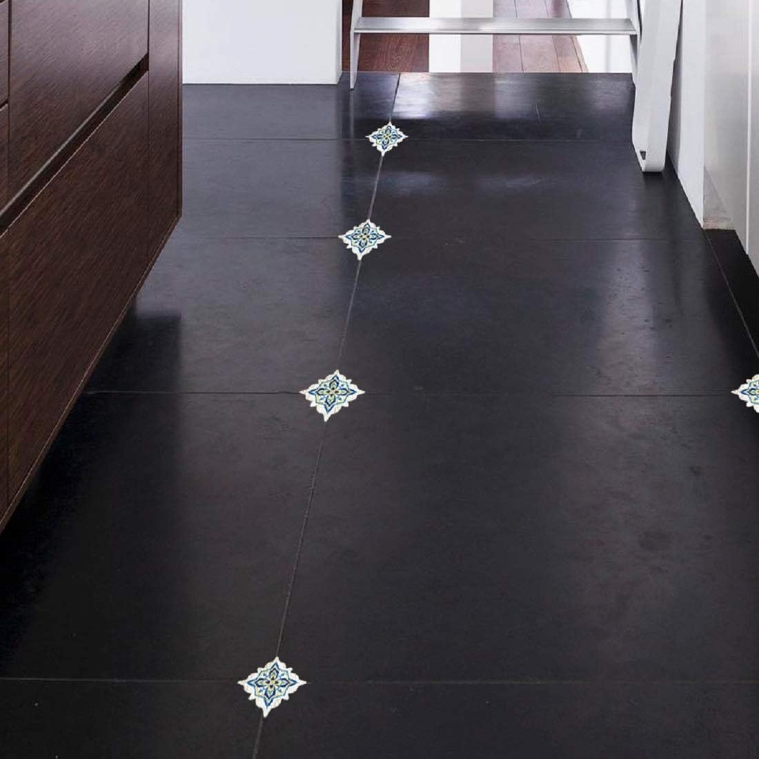 Floor Sticker, Kitchen Bathroom Self-Adhesive PVC Waterproof Wall Floor Tile Diagonal Sticker Kitchen Tools Kitchen Supplies Wall Sticker, Wall Décor sk34008