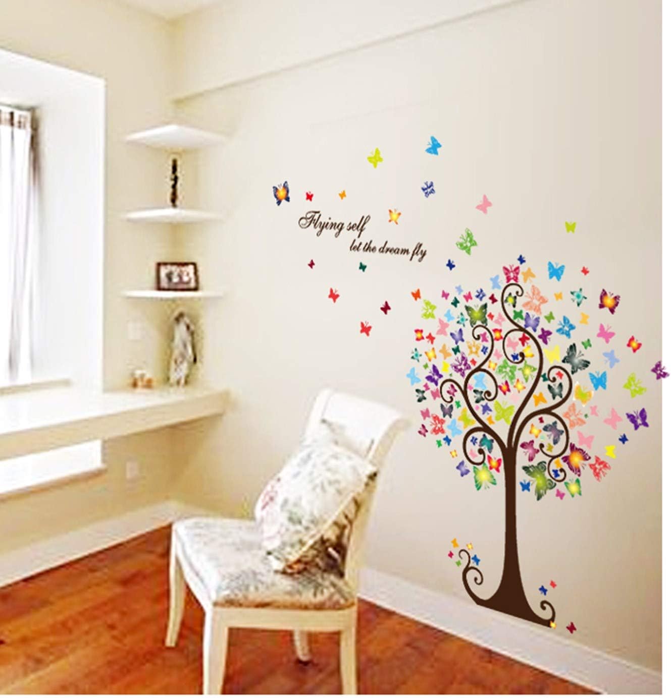 Butterfly Tree Home Decor adesivo de parede art stickers 3D DIY wallpaper decoration for kids room wall decals Hm92007