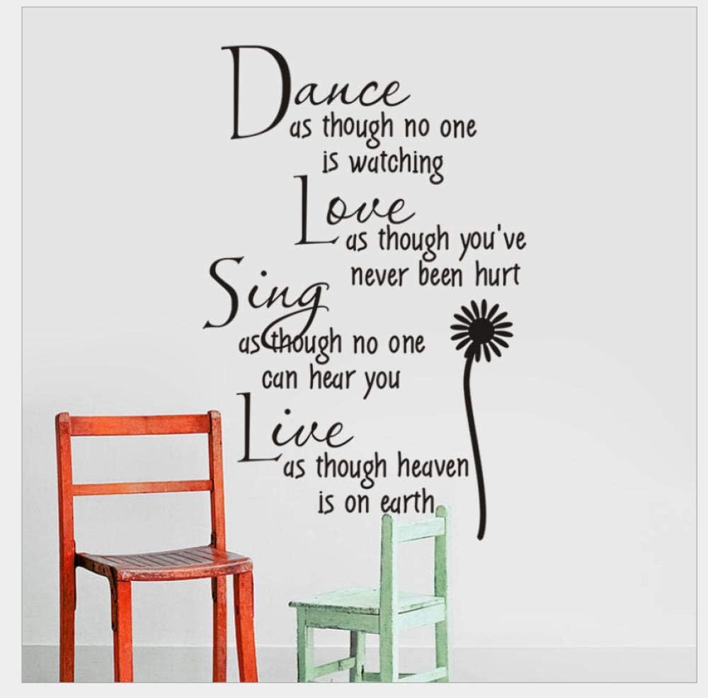 DM35 0028 Wall Stickers Dance Daisy Living Room Proverbs Wall Sticker English Poem 27*70CM