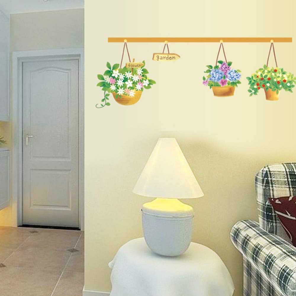 Ays620 Wall Stickers Corridor Living Room Bedroom Background Wall Decoration Potted Flower Basket Flower Plant
