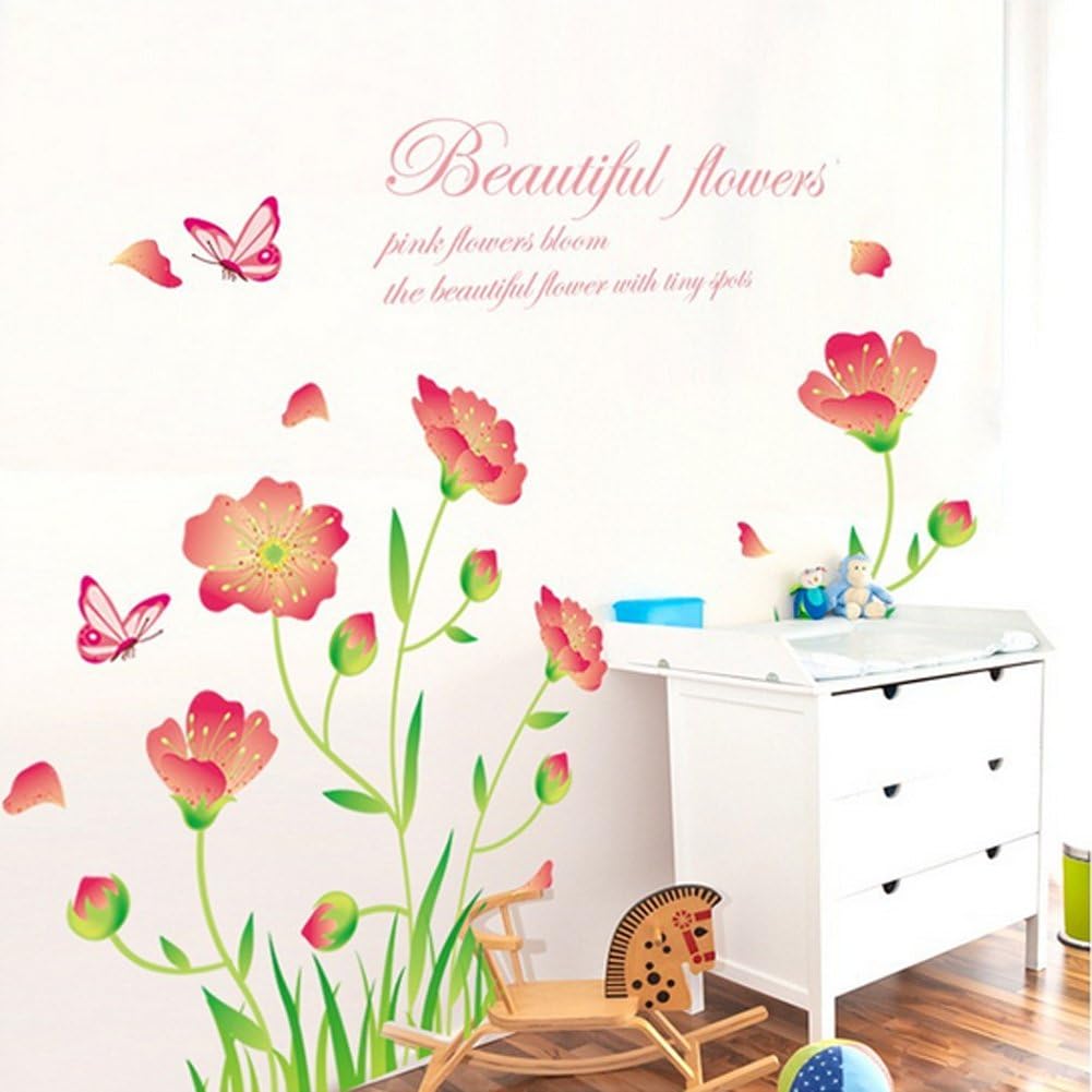 BEST OF BEST Beautiful Flower Grass Butterfly Wall Sticker XL8163