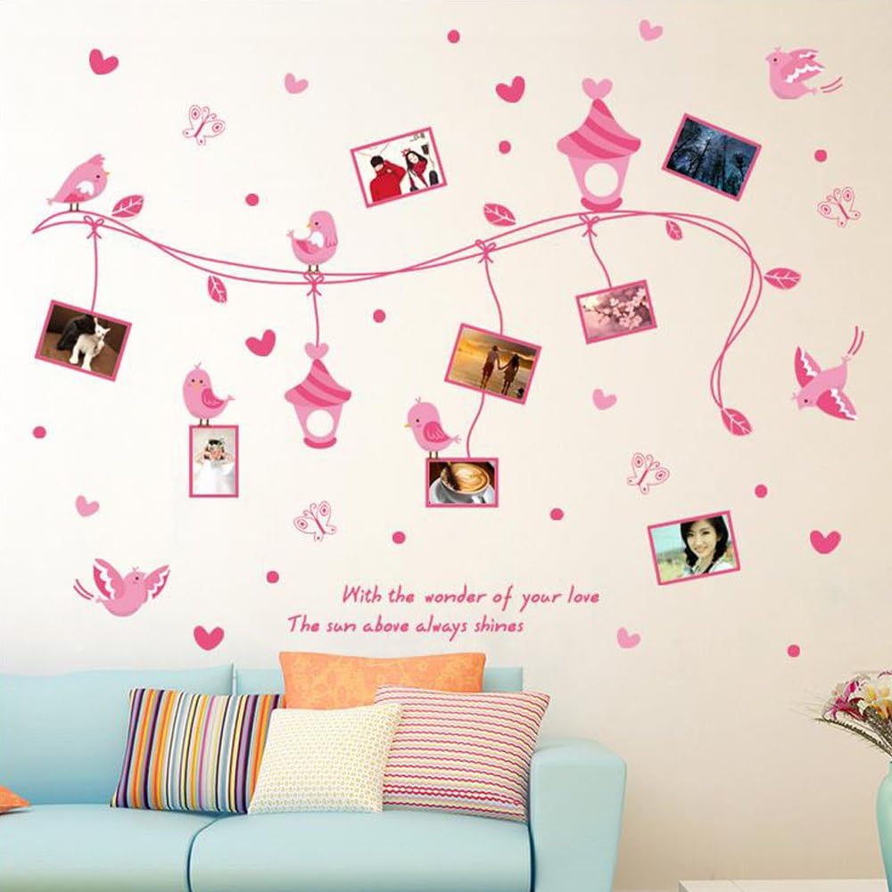 BEST OF BEST Cartoon Bird Photo Frame Wall Sticker XL8250