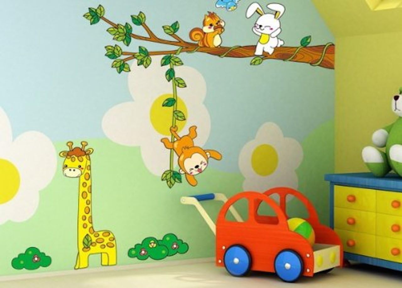 Giraffe Friends - Large Wall Decals Stickers XY1019