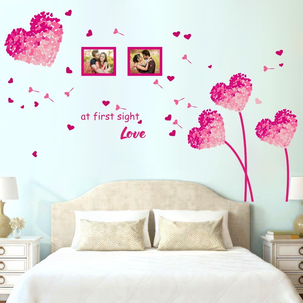 AY7176p Purple Love Grass Wall Stickers Home Decal Decoration Fashion Cute Waterproof Bedroom Living Room Sofa Home Family