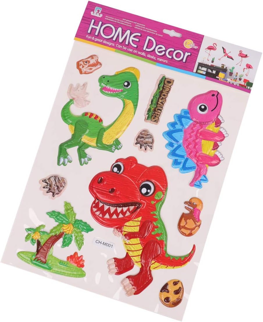 Three-Dimensional Dinosaur Stickers Children's Wall Stickers Children's Gifts for chshildren's Room Decoration Classroom Party Birthday Festival Kindergarten Dressing Imitation Wood Surface(2 Sheets