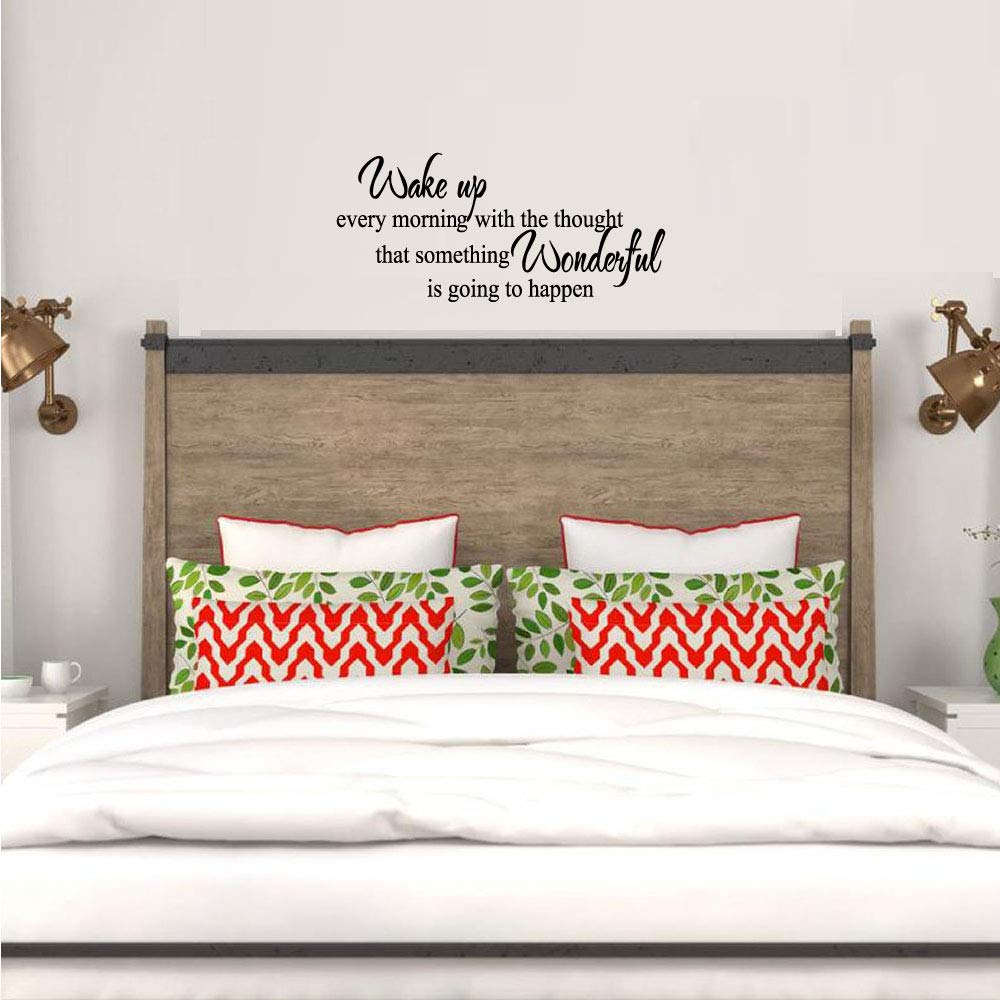 KYSUN Wake Up Every Morning with The Thought That Something Wonderful is Going to Happen Vinyl Wall Decal Inspirational Quotes Home Décor